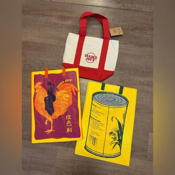 Trader Joe's Mini Red Tote and Rare Bags Set - Picture 2 of 2